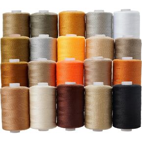 Sewing Thread Kit 20 Colors Polyester Sewing Thread Earth Tone Color Series 1000 Yards Per Spool for Hand Sewing,Quilting,Sewing Machine and Embroidery Use in Kuwait