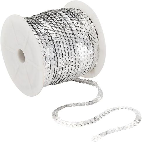 OLYCRAFT 14 Yard Black Sequin Trim 14mm Wide Sequin Roll Metallic 2-Row No-Stretch Sequin Trim Fabric Paillette Ribbon Trim Black Lace Trim for Dress Embellish and Headband Sewing - Black in Kuwait
