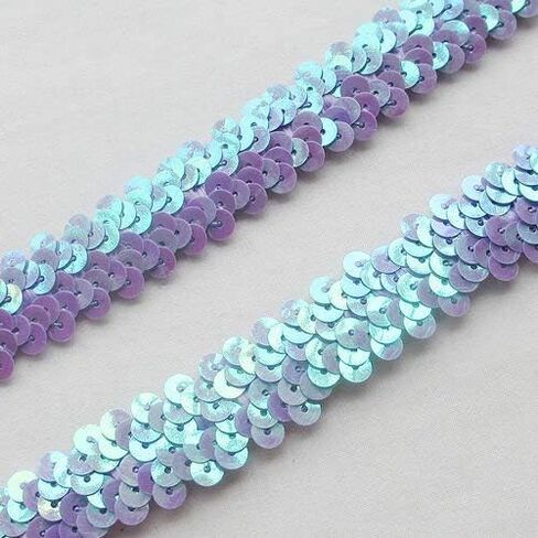 Chenkou Craft New 10Y جميلة الترتر مطاطا تمتد الشريط تقليم الخياطة الحرفية التشذيب (الفضة) in Kuwait