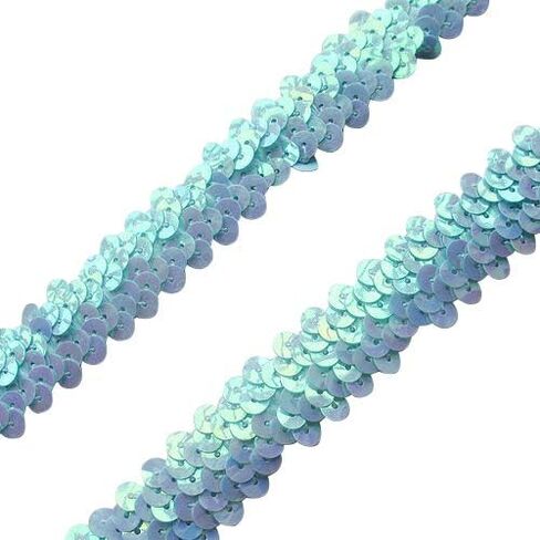 Chenkou Craft New 10Y جميلة الترتر مطاطا تمتد الشريط تقليم الخياطة الحرفية التشذيب (الفضة) in Kuwait
