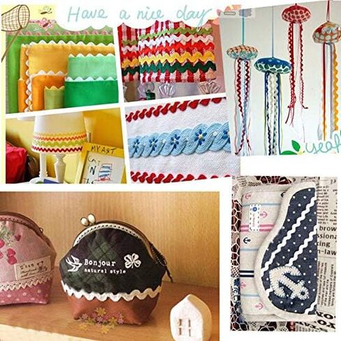 50Yards Colorful Wave Bending Fringe Trim 5mm Rick Rack Sewing Ribbons for DIY Clothes Dress Gift Wrapping Home Wedding Party Decoration 10 Colors in Saudi Arabia