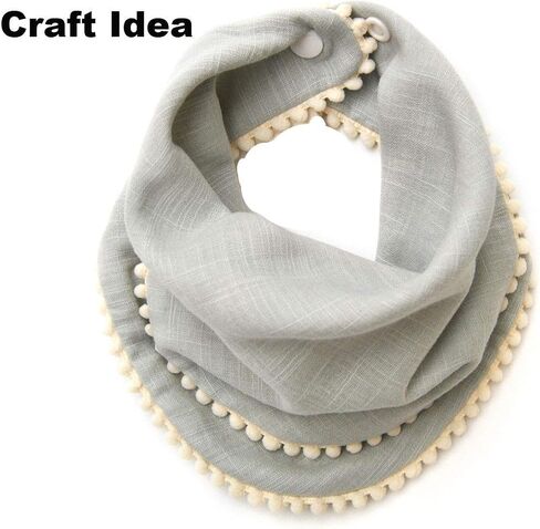 YYCRAFT 20 ياردة صغيرة بوم بوم الكرة هامش تقليم DIY الحرفية الخياطة ملحق للمنزل ستارة الملابس وسادة الديكور (حجم بوم 5 مم، أبيض) in Kuwait
