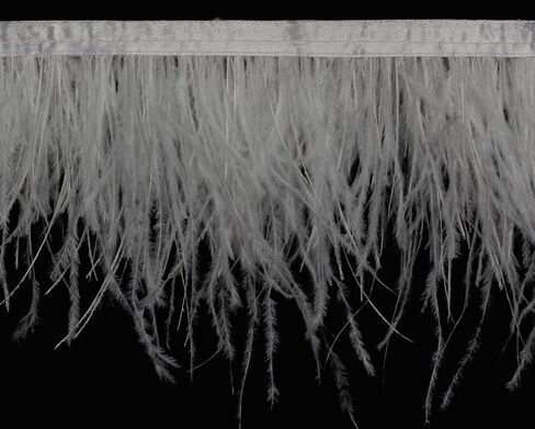Ostrich Feathers Sewing Fringe Trim Ribbon for Crafts Clothes Accessories Latin Wedding Dress DIY 2-5 Yards 3-4inch Width (2 Yards, Army Green) in Kuwait