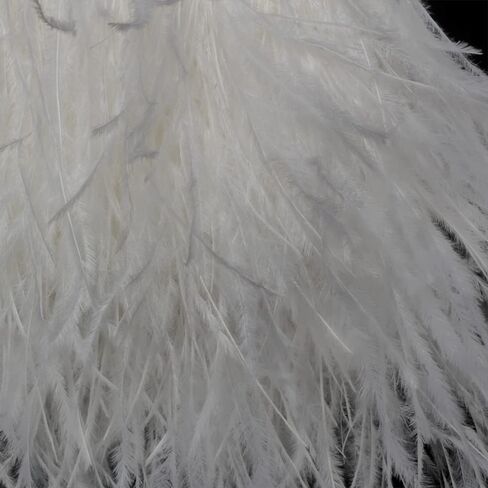Ostrich Feathers Sewing Fringe Trim Ribbon for Crafts Clothes Accessories Latin Wedding Dress DIY 2-5 Yards 3-4inch Width (2 Yards, Army Green) in Kuwait