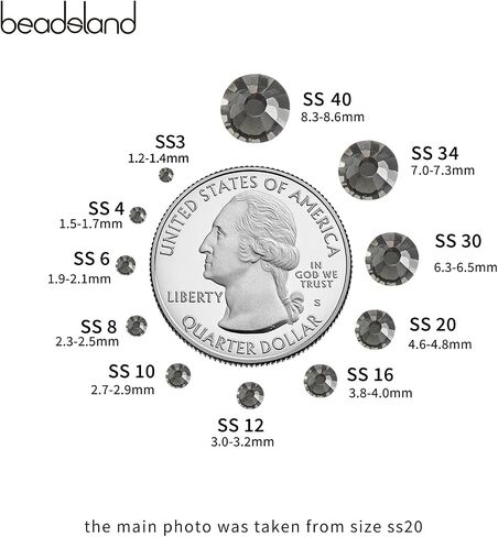 Beadsland Flat Back Crystal Rhinestones,Crystal AB, SS20, 1440pcs in Kuwait