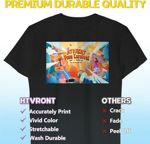 HTVRONT Heat Transfer Paper for T Shirts 20 Sheets, 8.5" X 11" Printable Heat Transfer Vinyl, Vivid Color & Durable Iron on Transfer Paper for Dark Fabric in Kuwait