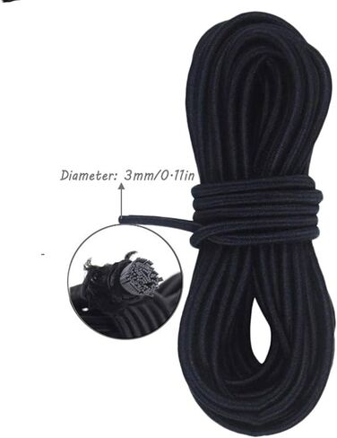 خيط مطاطي دائري ثقيل قابل للتمدد مقاس 1/8 انش (3 ملم) 10 ياردة من تريسم للخياطة والحرف اليدوية in Kuwait