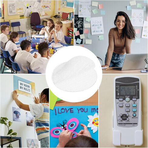 نقاط لاصقة ذاتية اللصق من uxcell، 80 زوجًا 0.98 بوصة - أشرطة مزج للعملات المعدنية بخطاف وحلقة، نقاط دائرية صغيرة للفصل الدراسي والمكتب والمنزل والحرف اليدوية (شفافة) in Kuwait