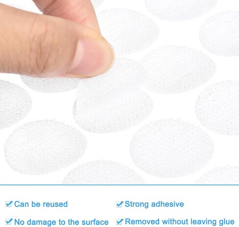 uxcell Self Adhesive Dots, 750 Pairs 0.39" - Blending Fabric Hook & Loop Tapes, Small Round Dots for Classroom, Office, Home, DIY Crafts (White) in Kuwait