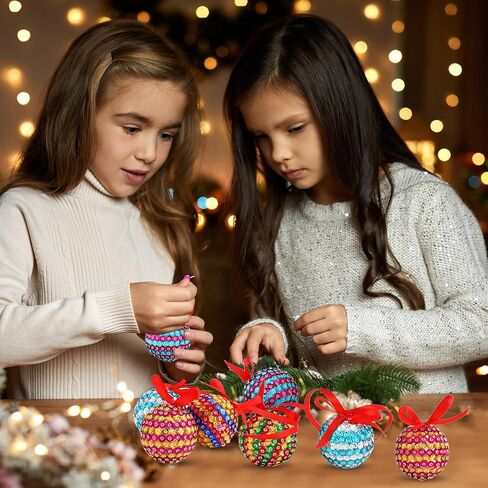 Liliful 20 Sets Christmas Crafts Sequin Ornaments Kit Includes Foam Balls Sequins Christmas Crafts for Kids Christmas Tree Ornaments DIY Crafting for Christmas Holiday Party Decorations in Saudi Arabia