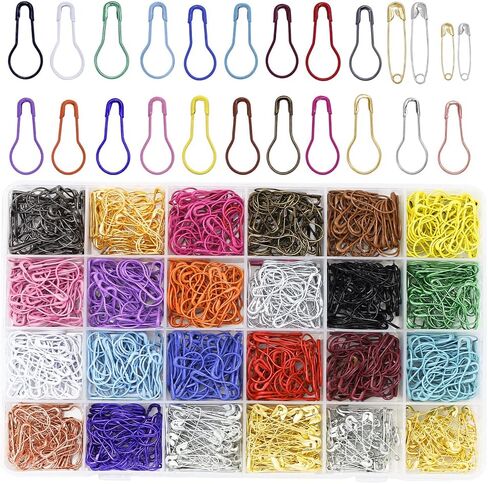 Mayboos 300 Pcs Crochet Stitch Markers, 10 Colors Calabash Safety Bulb Pins in Kuwait