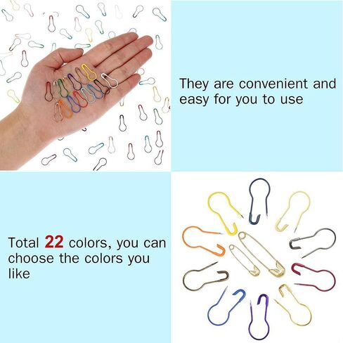Mayboos 300 Pcs Crochet Stitch Markers, 10 Colors Calabash Safety Bulb Pins in Kuwait