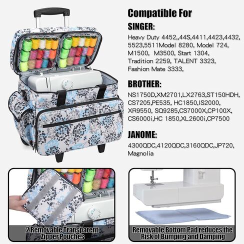 Teamoy Rolling Sewing Machine Case with Wheels, Dandelion in Kuwait