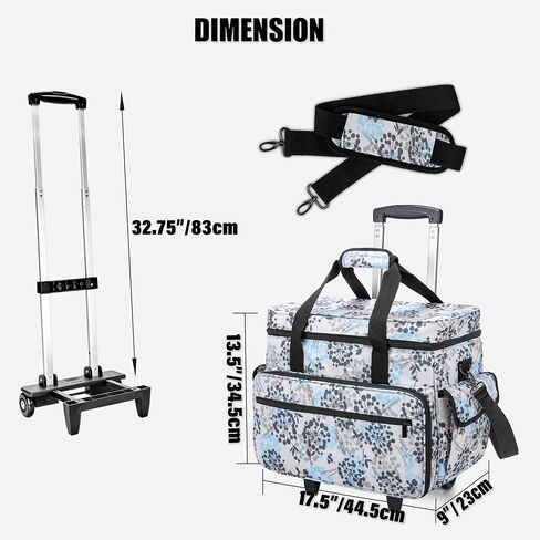 Teamoy Rolling Sewing Machine Case with Wheels, Dandelion in Kuwait