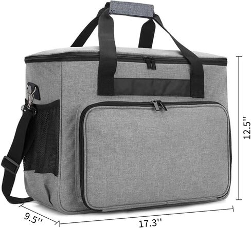 حقيبة ماكينة الخياطة من ويستيب، حقيبة ماكينة الخياطة مع جيوب متعددة وحزام كتف قابل للتعديل، حقيبة حمل عالمية متوافقة مع معظم ستاندرد سينجر وبراذر وجانوم والاكسسوارات، رمادي in Kuwait