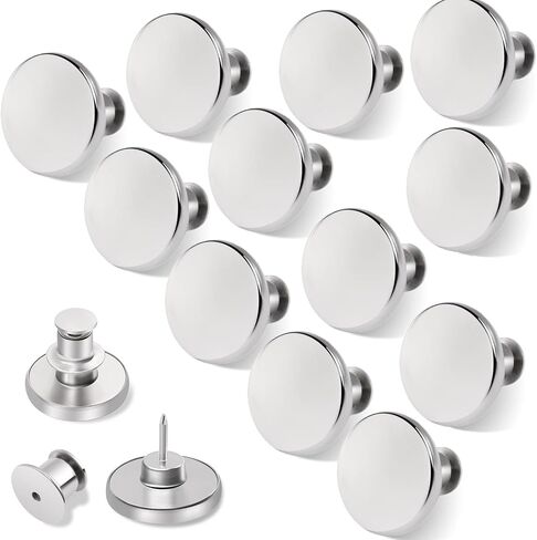 12 Sets Button Pins for Loose Jeans, No Sew Jean Buttons Replacement, Adjustable Metal Snap Tack for Reusable Pants Waist Tightener in Kuwait