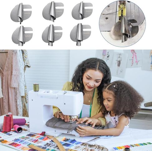 5 قطع من قدم الحاشية الملفوفة للخياطة، قدم الحاشية لآلة الخياطة، قدم الحاشية لآلة الخياطة، قدم الحاشية لآلة الخياطة، (4/5/6/7/8/10 مم) in Kuwait