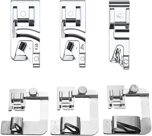 6 Pcs Rolled Hem Presser Foot - Hemming Foot Kit for Compatible with Singer, Brother, Babylock, Euro-Pro, Janome and More in Kuwait