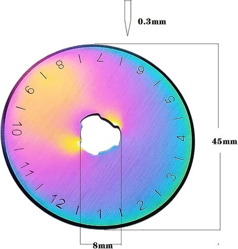 شفرات قطع دوارة 28 مم، شفرات بديلة، تناسب Fiskars، OLFA، Martelli، Dremel، Truecut، DAFA، SKS-7، شفرات قطع القماش لإعادة ملء فنون الخياطة والحرف اليدوية، 10 عبوات (قوس قزح) in Kuwait
