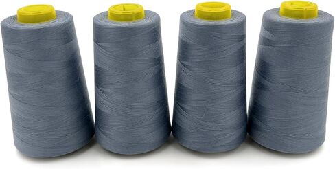 Tortoise 4 Cones of 3000 Yards Each Spool Thread for All Purpose, Serger, Overlock, Quilting, Sewing Machine - 100% Polyester - 40S/2 White in Kuwait