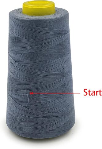 Tortoise 4 Cones of 3000 Yards Each Spool Thread for All Purpose, Serger, Overlock, Quilting, Sewing Machine - 100% Polyester - 40S/2 White in Kuwait