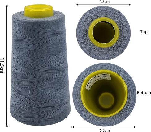 Tortoise 4 Cones of 3000 Yards Each Spool Thread for All Purpose, Serger, Overlock, Quilting, Sewing Machine - 100% Polyester - 40S/2 White in Kuwait