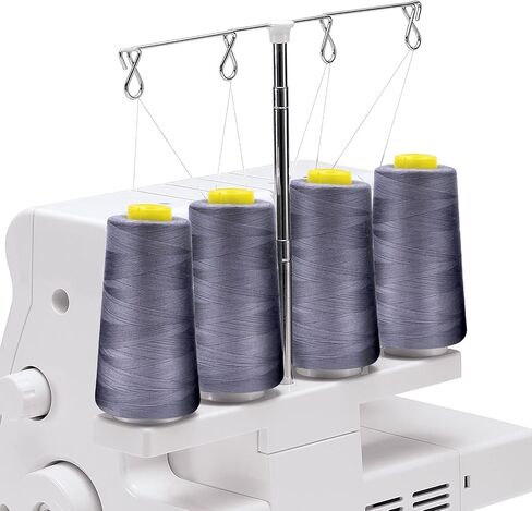 Tortoise 4 Cones of 3000 Yards Each Spool Thread for All Purpose, Serger, Overlock, Quilting, Sewing Machine - 100% Polyester - 40S/2 White in Kuwait