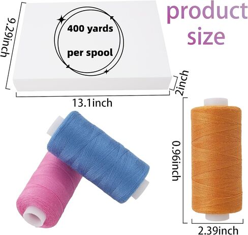 Sewing Thread Kit Includes 80 Colors Polyester Sewing Thread 400 Yards Each Spool for Hand Sewing, Quilting and Sewing Machine Use in Kuwait