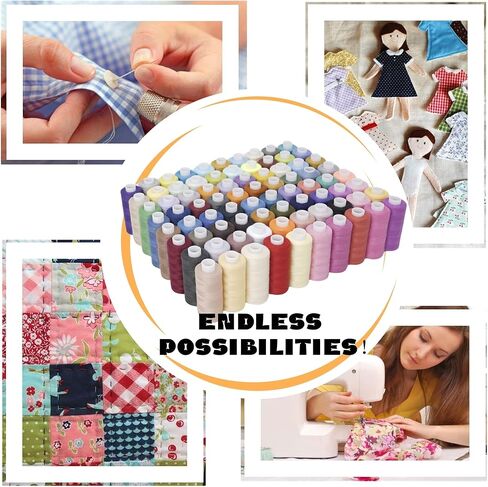 Sewing Thread Kit Includes 80 Colors Polyester Sewing Thread 400 Yards Each Spool for Hand Sewing, Quilting and Sewing Machine Use in Kuwait