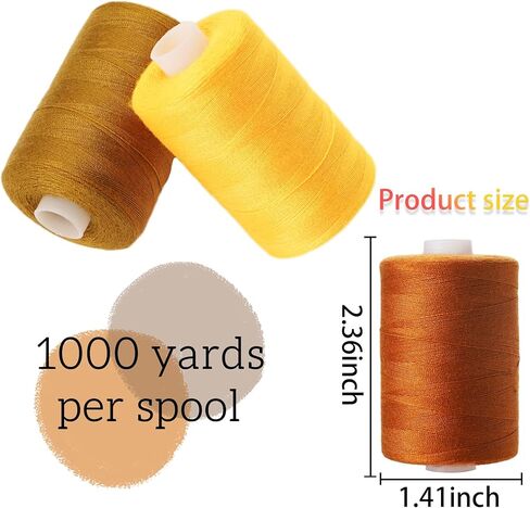 Sewing Thread Kit 20 Colors Polyester Sewing Thread Earth Tone Color Series 1000 Yards Per Spool for Hand Sewing,Quilting,Sewing Machine and Embroidery Use in Kuwait