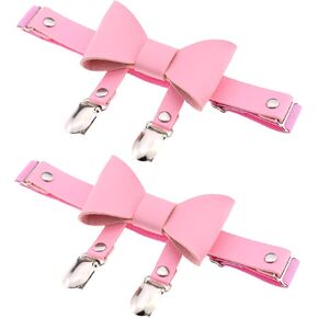 Women's Butterfly Knot Garter Belt Adjustable Punk Gothic Leg Harness Garters Anti-Slip Clips Elastic Thigh Ring Garter 2PCS