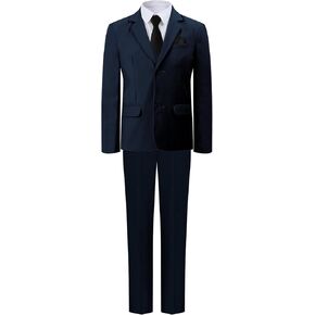 A&J DESIGN Boys 7-Piece Formal Suit Ring Bearer Outfit with Dress Shirt, Jacket, Vest, Pants, Tie, Bowtie and Pocket Square in Kuwait