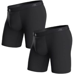 بي ان 3 تي اتش سروال داخلي بوكسر كلاسيكي يحمل العلامة التجارية للرجال - اسود/كحلي - عبوة من قطعتين in Kuwait