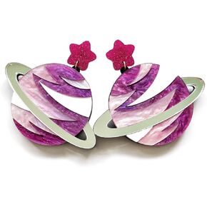 HMISRULE Space Earrings Galaxy Planet Saturn Large Dangle Earrings Acrylic Drop Earrings Statement Earring Jewelry for Woman Girls in Saudi Arabia