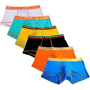 Jinshi Mens Bamboo Underwear Boxer Briefs Short Leg Tagless Pouch Trunk