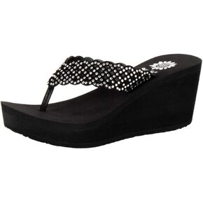 Yellow Box Women's Deloise EVA Wedge Platform Embellished Sandals in Saudi Arabia