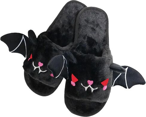 Halloween Bat Animal Slippers Soft Plush Cozy Open Toe Women Indoor or Outdoor Fuzzy Slippers Halloween Gifts For Girls Women Girlfriend in Saudi Arabia