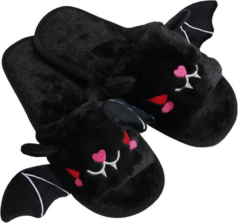 Halloween Bat Animal Slippers Soft Plush Cozy Open Toe Women Indoor or Outdoor Fuzzy Slippers Halloween Gifts For Girls Women Girlfriend in Saudi Arabia