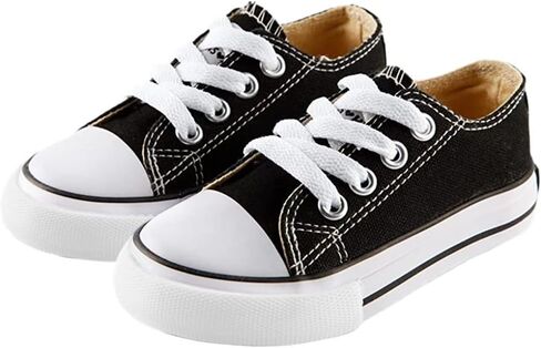 Mvlsoct Boys and Girl Low Top Canvas Kids Lace up Sneakers in Saudi Arabia