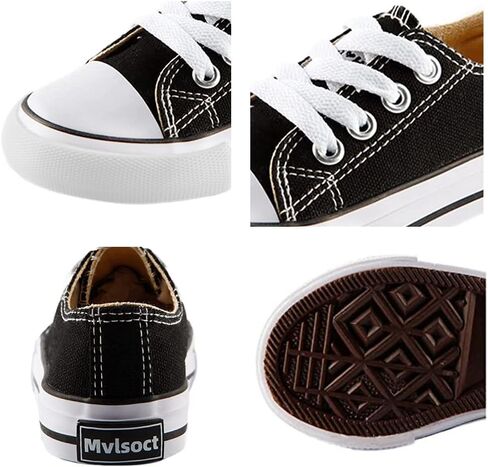 Mvlsoct Boys and Girl Low Top Canvas Kids Lace up Sneakers in Saudi Arabia
