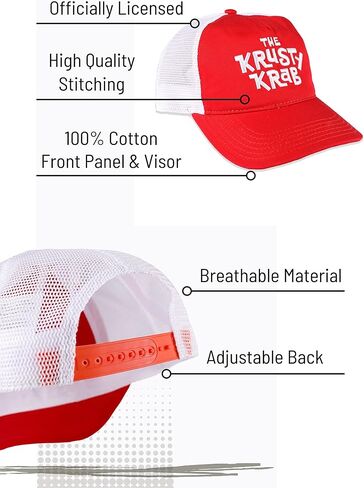 SpongeBob SquarePants Sponge Bob Square Pants The Krusty Krab Logo Adult Men's Snap Back Dad Baseball Cap Women's Snapback Fathers Hat in Saudi Arabia