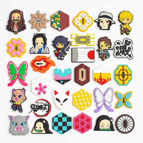 33 قطعة من تعليقات الاحذية بتصميم انيمي للاولاد والبنات والاطفال والمراهقين من بلاستيك PVC لتزيين الاحذية وسوار المعصم وهدايا حفلات اعياد الميلاد للاطفال in Kuwait