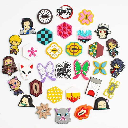 33 قطعة من تعليقات الاحذية بتصميم انيمي للاولاد والبنات والاطفال والمراهقين من بلاستيك PVC لتزيين الاحذية وسوار المعصم وهدايا حفلات اعياد الميلاد للاطفال in Kuwait