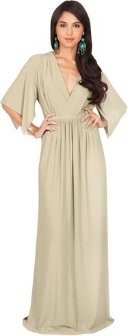 KOH KOH Womens Kaftan Short Sleeve Empire Waist Flowy V-Neck in Kuwait