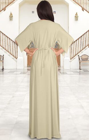 KOH KOH Womens Kaftan Short Sleeve Empire Waist Flowy V-Neck in Kuwait