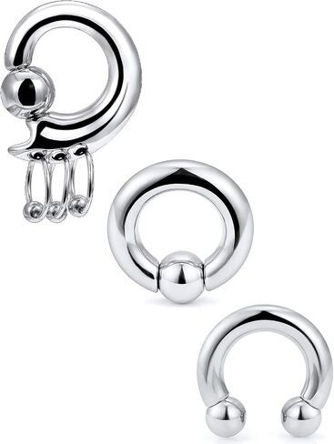 Ocptiy 6G 8G 12G 14G 16G 18G Hinged Septum Rings Gauges Tunnels Plugs Earrings Stretching kit Surgical Steel Hinged Eyebrow Lip Belly Ring Cliker Helix Tragus Daith Rook Earrings Stretcher in Saudi Arabia