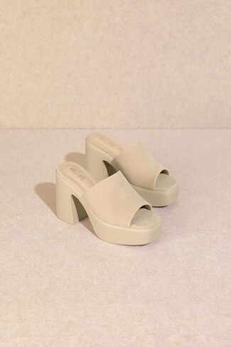Mi.iM Sienne Chunky Heel Slip-on Square Toe Platform Sandals in Kuwait