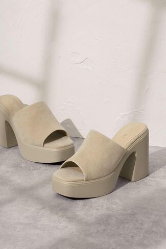 Mi.iM Sienne Chunky Heel Slip-on Square Toe Platform Sandals in Kuwait