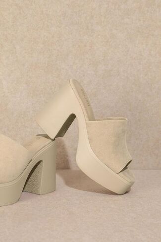Mi.iM Sienne Chunky Heel Slip-on Square Toe Platform Sandals in Kuwait