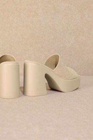 Mi.iM Sienne Chunky Heel Slip-on Square Toe Platform Sandals in Kuwait